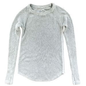 Lululemon Cabin Yogi Knit Sweater Gray Crew Neck Size 4